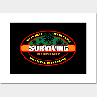 Surviving Pandemic Covid-19 Slogan Posters and Art